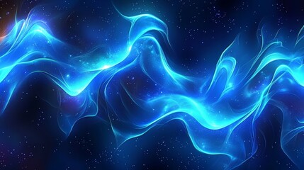Fototapeta premium Abstract Blue Cosmic Waves in Space