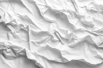 Obraz premium White crumpled paper background with subtle wrinkles and texture