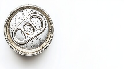 Refreshing Drink Can Top with Condensation Close Up