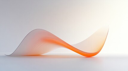 Abstract orange wave design, white background, flowing form, website banner