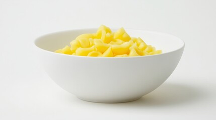 Cooked pasta in a white bowl simple food photography