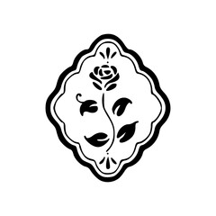 botanical design in frame line art