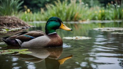 Fototapeta premium Ducks by a pond