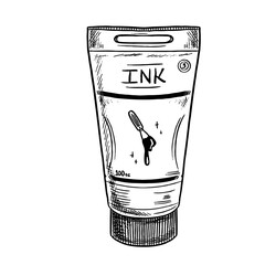 Block printing ink vector vintage scratchatching stamp illustration