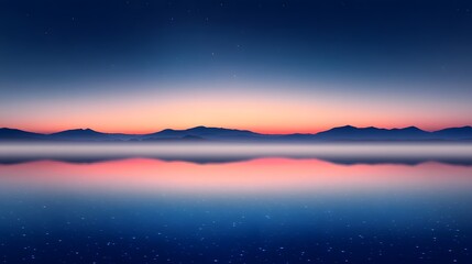 Fototapeta premium A tranquil scene of mountains reflecting in serene water