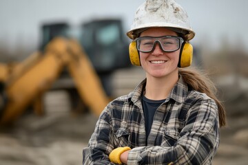 Construction Worker with Safety Gear