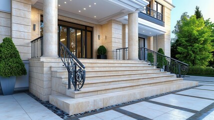 Elegant Home Entrance, Grand Staircase, Luxury Real Estate - Luxury.