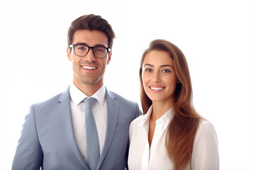 Portrait of a smiling business man and business woman