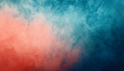 Obraz premium Gradient background fading from cool blue to warm coral, exuding sophistication