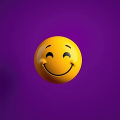 Fototapeta premium Happy emoji images, Happy emoji on purple isolated