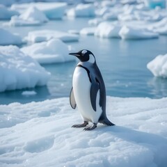 Naklejka premium Penguin on the Ice