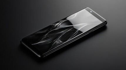 Modern smartphone, abstract screen design, dark background, technology display, product shot
