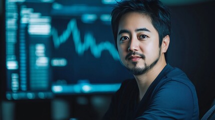 A cryptocurrency developer working on AI powered decentralized solutions for crypto powered remittance processing, futuristic remittance lab with live data, High-tech style