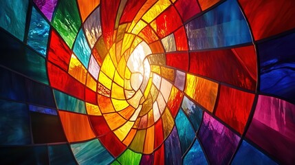 Obraz premium Christian church, its colorful and detailed artwork enhancing the spiritual ambiance of the sacred space.