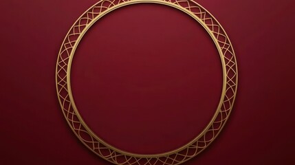 Decorative Gold Frame on Burgundy Background