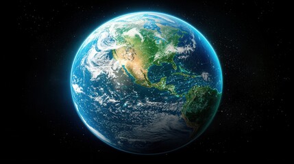 Fototapeta premium Stunning Earth View from Space with Vibrant Colors and Illuminated Atmosphere Captured in High Resolution