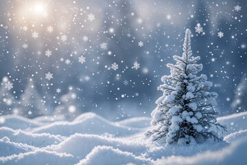 Alluring Dreamy Winter Backdrop with Soft Snow and Delicate Snowflakes