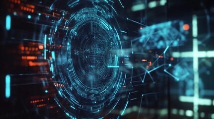 Obraz premium A cybersecurity engineer developing AI powered threat detection in a control room, futuristic security hub with real-time attack monitoring, Scientific style