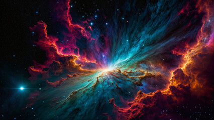 Nebula background with vibrant colors