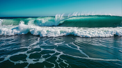 Blue sea with extreme waves 