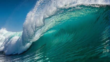 Blue sea with extreme waves 