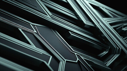 Geometric Abstract Background with Intersecting Lines and Shapes