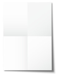 Realistic blank paper posters mockup with shadow isolated on background. A4 size sheet design wrinkled leaflet template for presentation artwork, flyer, brochure, picture, ads, banner