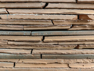 Red stone brick and stone wall background