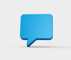 3D Blue chat icon, symbolizing messaging, communication and conversation. 3d illustration