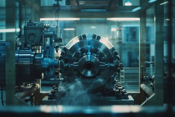 Fototapeta premium Precision engineering showcased in a steam turbine