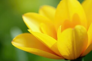 Obraz premium Delicate yellow petals unfolding in a lush arrangement, bright, blooming