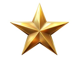 gold star isolated on transparent background Generative Ai. 
