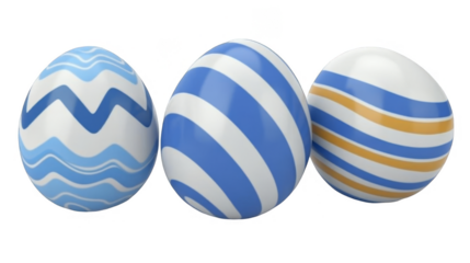 Colorful Easter Eggs Illustration on Transparent Background