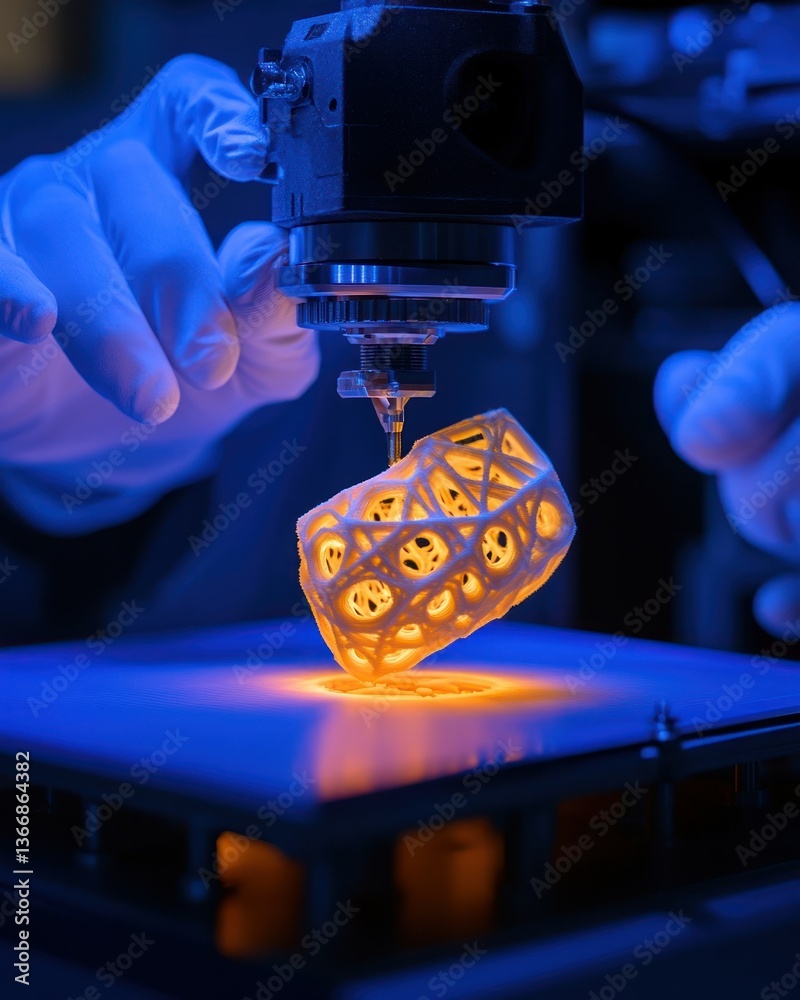 Poster advanced 3d printing technology for creating intricate designs in action