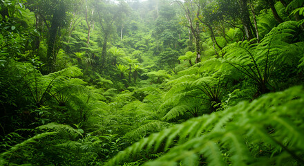 Fototapeta premium Dense Lush Green Tropical Forest