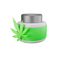 3D Cannabis Cream Jar