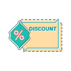 Discount coupon icon with promotional price tag