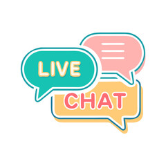 Fototapeta premium Live chat support icon for customer assistance