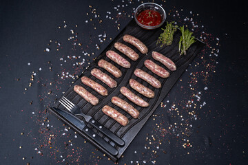 sausages on grill