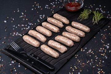 sausages on grill