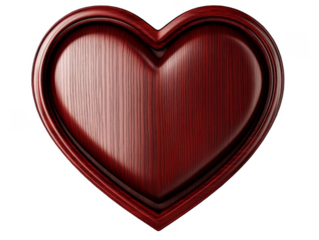 Heart Shape Wood Illustration Isolated On Transparent Background