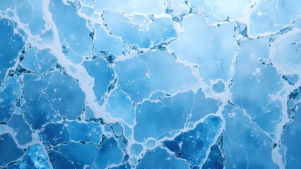 Obraz premium Beautiful Ice Texture with Fluid Patterns and Vivid Blue Shades