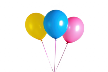 Colorful balloons isolated on transparent background 