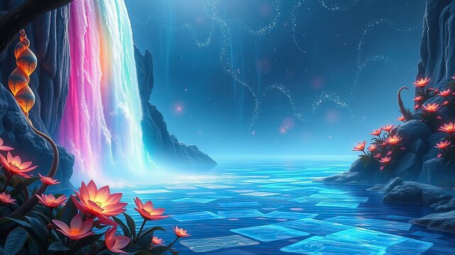 "Ethereal Falls: The Enchanted Realm"