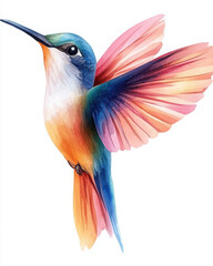 A vibrant hummingbird showcasing colorful wings in flight.
