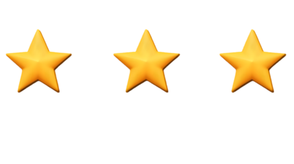 Golden Stars Trio Isolated On Transparent Background Illustration