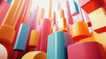 Obraz premium Abstract Geometric Shapes in Vibrant Colors