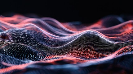 Abstract binary code streams cascading down a dark background, symbolizing data transmission.