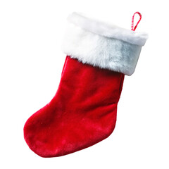 Christmas stocking isolated on transparent background