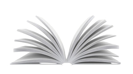 Illustration Of Open Book With White Pages On Transparent Background